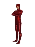 New Red Shiny Metallic Mens Superhero Costume